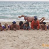 Веселые подвижные пляжные игры у Черного моря в станице Благовещенской