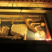 Экспонаты поднятые со дна моря с затонувшего немецкого судна Волгодон-1943 г. в музее катастроф в Малореченском