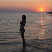 Красивый морской вечер в станице Благовещенской